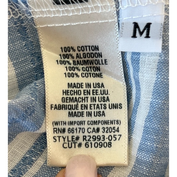 Anthropologie Cloth & Stone Woodford Striped Buttondown Top - Picture 6 of 6